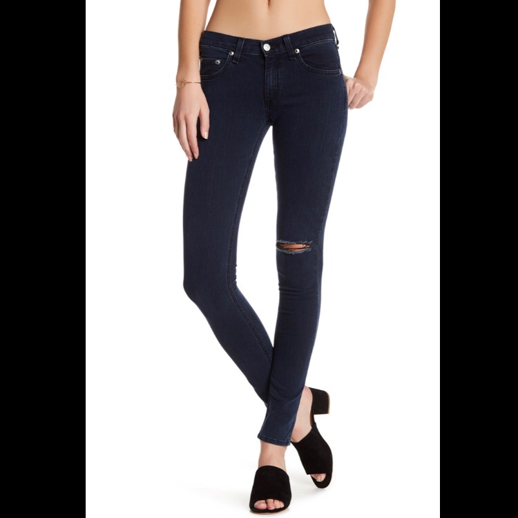 Rag & Bone Terra Blues Distressed Skinny Jeans